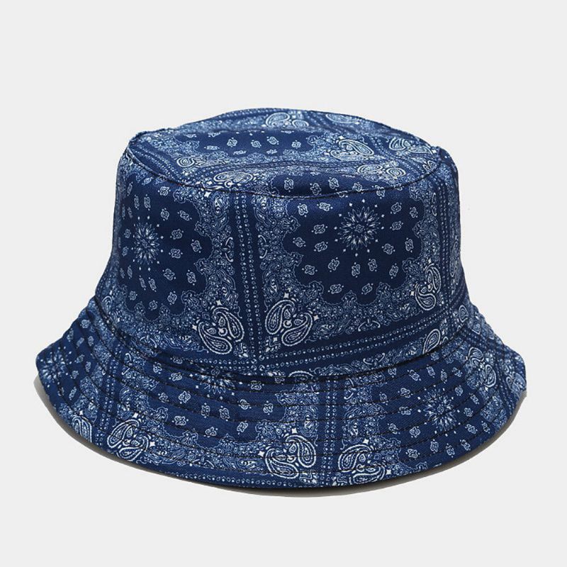 Femmes Double Face Été Protection Uv Cajou Fleur Motif Broderie Décontracté Élégant Chapeau De Soleil Seau Chapeau