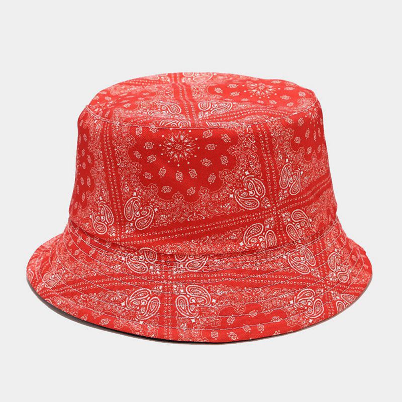 Femmes Double Face Été Protection Uv Cajou Fleur Motif Broderie Décontracté Élégant Chapeau De Soleil Seau Chapeau