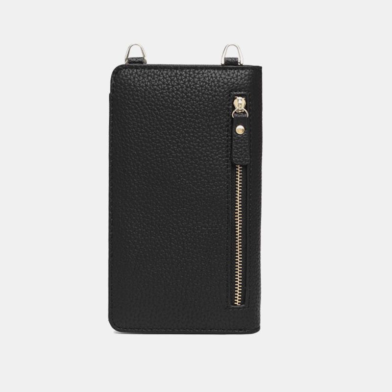 Femmes Écran Tactile 6.3 Pouces Support De Téléphone 10 Fente Pour Carte Rivet Sac À Bandoulière Portefeuille