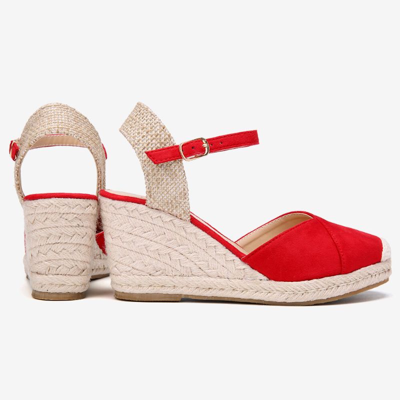 Femmes Espadrilles Bande Élastique Cheville Sangle Casual Été Sandales Compensées