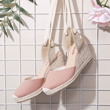 Femmes Espadrilles Strappy Casual Sandales Compensées D'été