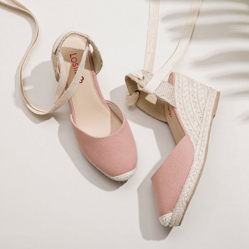 Femmes Espadrilles Strappy Casual Sandales Compensées D'été