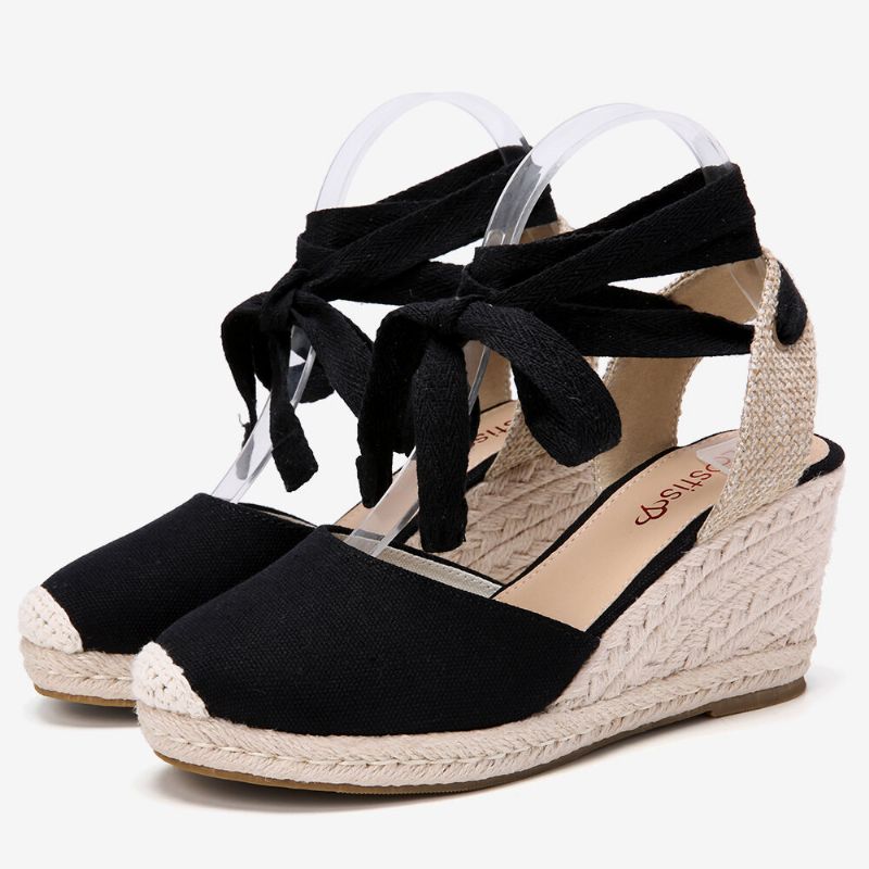 Femmes Espadrilles Strappy Casual Sandales Compensées D'été