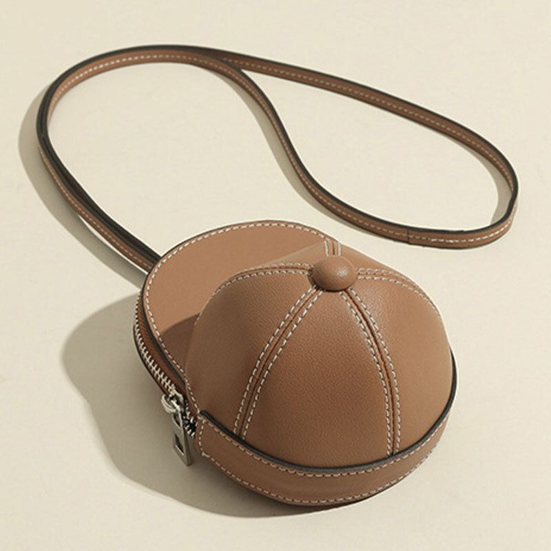 Femmes Faux Cuir Chapeau De Baseball Forme Causl Sac À Bandoulière Créatif Sac À Bandoulière