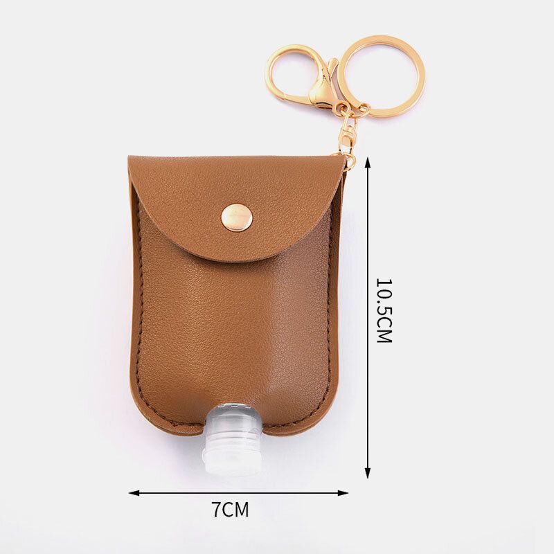 Femmes Faux Cuir Décontracté Portable Désinfectant Pour Les Mains Bouteille Porte-clés Voyage Pendentif Sac Accessoire