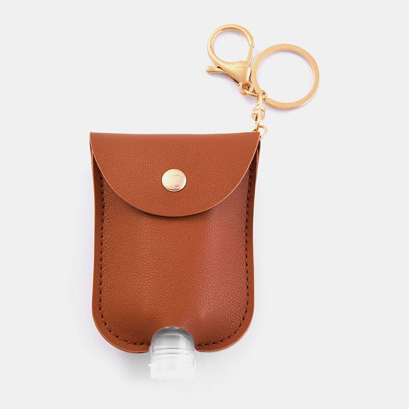 Femmes Faux Cuir Décontracté Portable Désinfectant Pour Les Mains Bouteille Porte-clés Voyage Pendentif Sac Accessoire