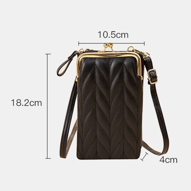 Femmes Faux Cuir Mode Multifonction Étanche Sac À Bandoulière Brève Téléphone Sac