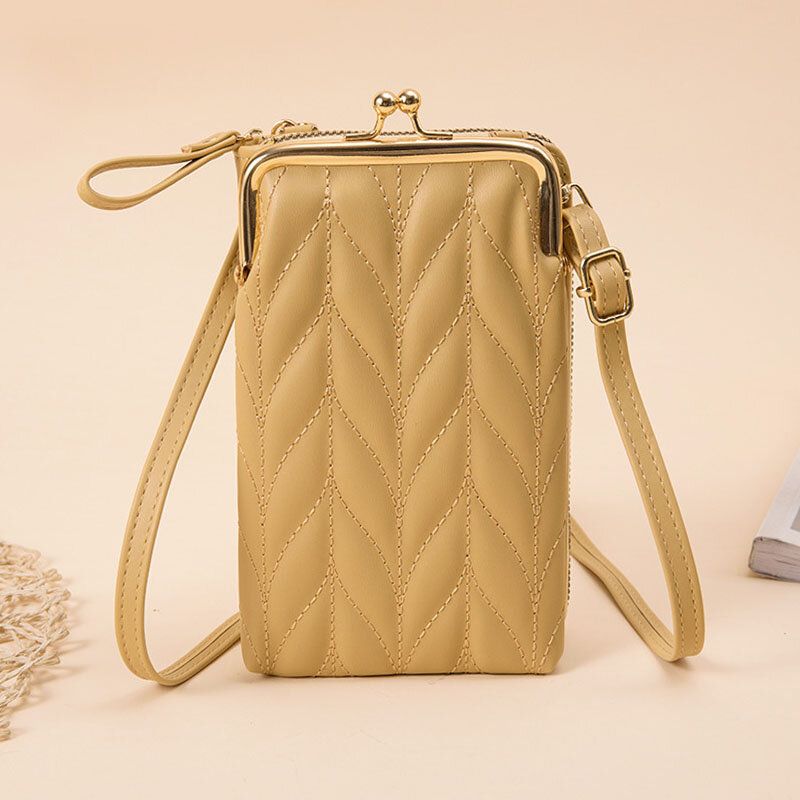 Femmes Faux Cuir Mode Multifonction Étanche Sac À Bandoulière Brève Téléphone Sac