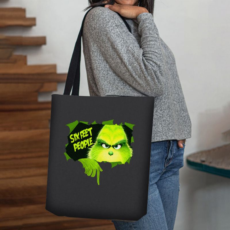 Femmes Feutre Mignon Dessin Animé Vert Monstre Motif Sac À Bandoulière Sac À Main Fourre-tout