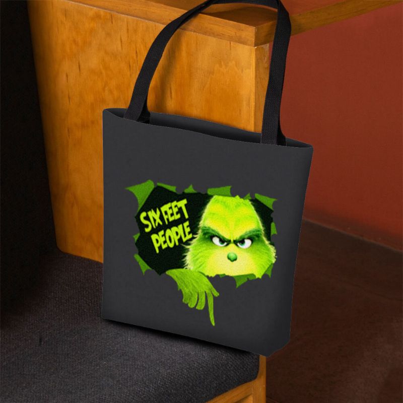 Femmes Feutre Mignon Dessin Animé Vert Monstre Motif Sac À Bandoulière Sac À Main Fourre-tout