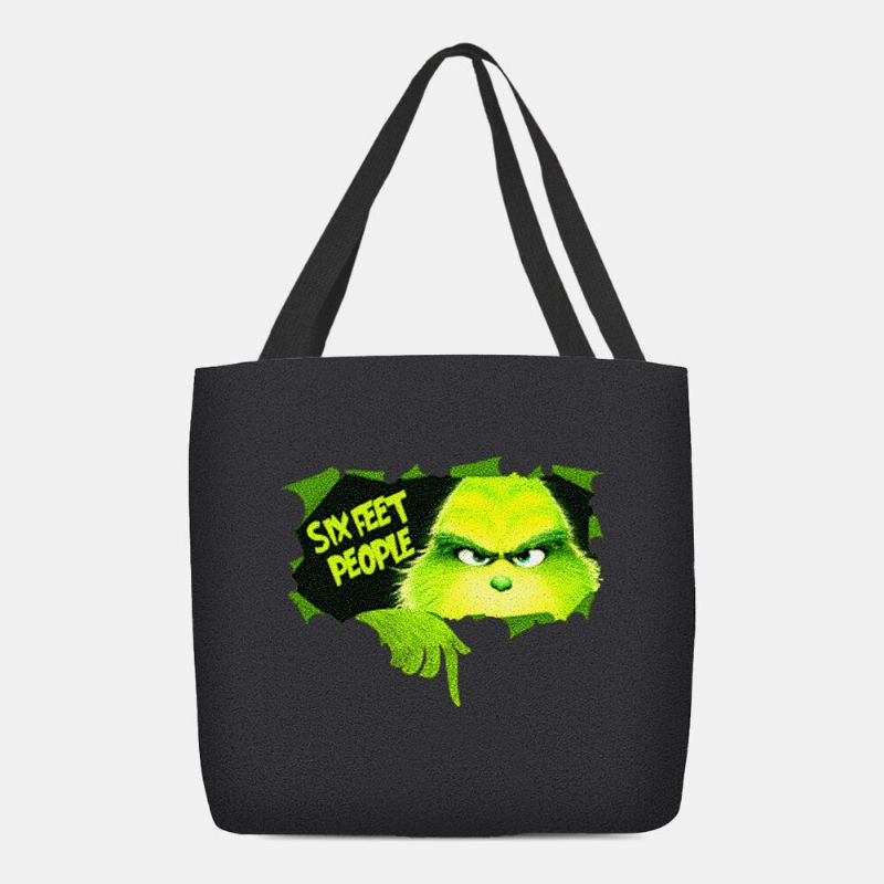 Femmes Feutre Mignon Dessin Animé Vert Monstre Motif Sac À Bandoulière Sac À Main Fourre-tout