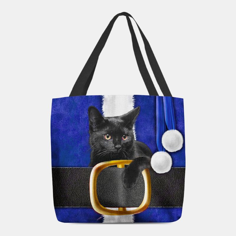 Femmes Feutre Mignon Festif 3d Dessin Animé Noël Chat Noir Motif Sac À Bandoulière Sac À Main Fourre-tout