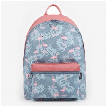 Femmes Flamingo Cartoon Impression Sac À Dos Floral Casual Girl School Bag