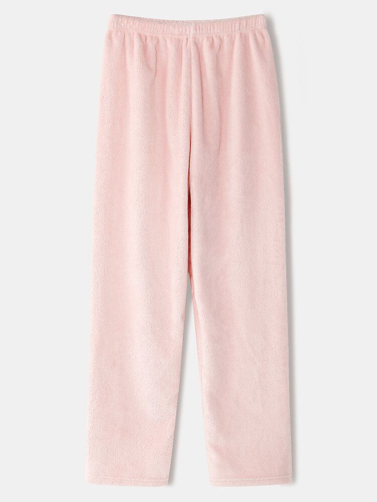 Femmes Flanelle Cochon Graphiques À Manches Longues Sweats Taille Élastique Pantalon Épaissir Maison Pyjama Ensemble