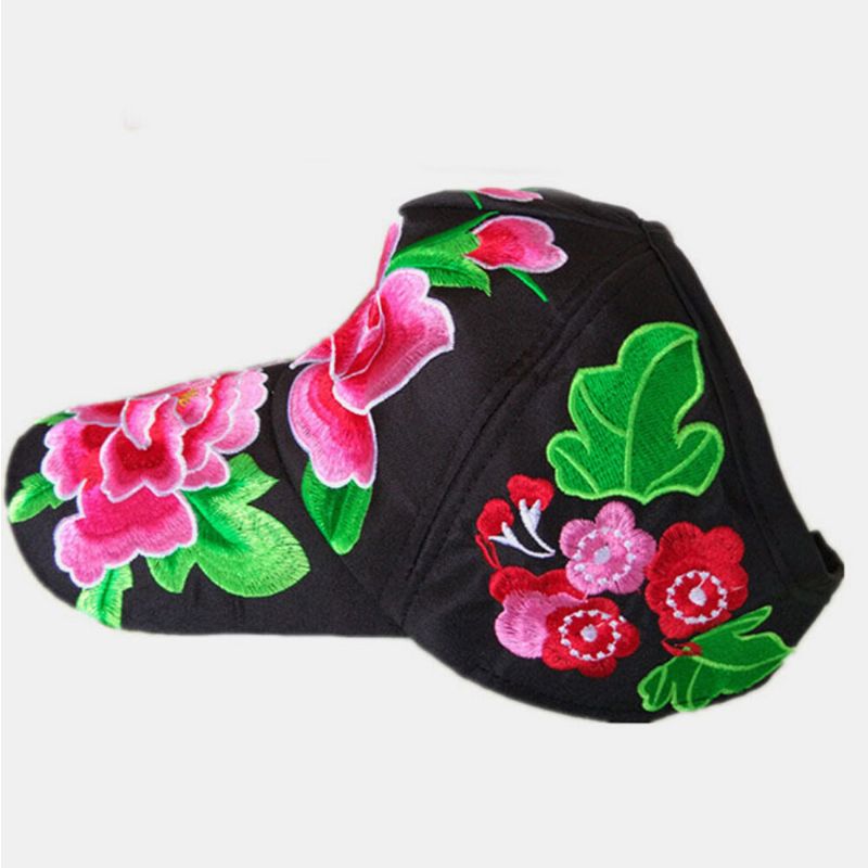 Femmes Fleur Broderie Solaire Soleil Chapeau Canard Chapeau Casquette De Baseball