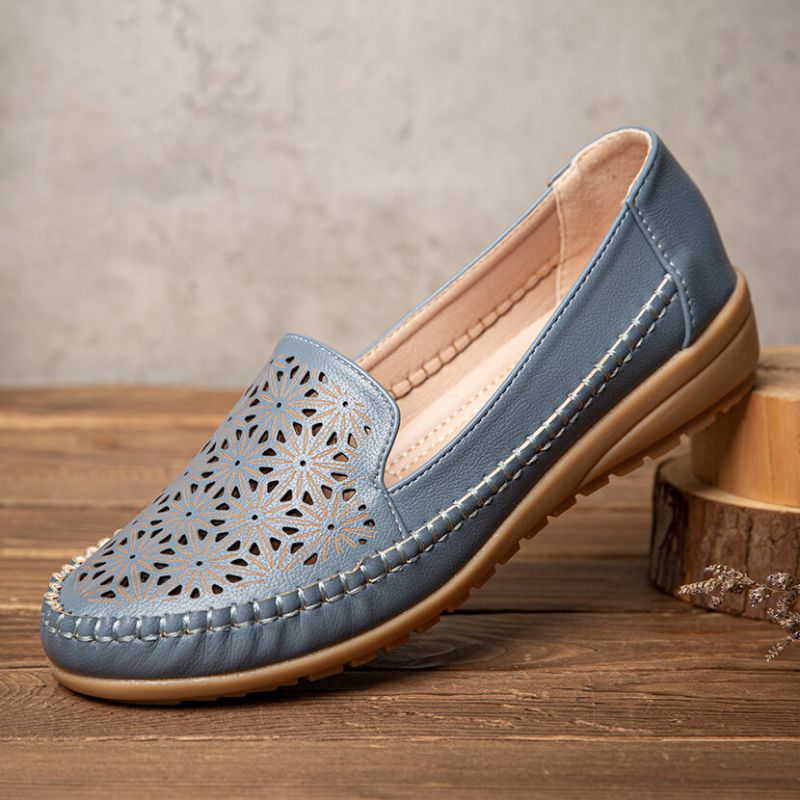 Femmes Floewrs Hollow Comfy Non Slip Casual Flat Mocassins