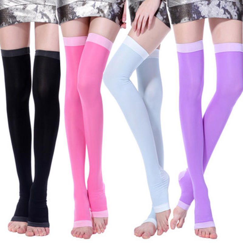 Femmes Hiver Chaud Vintage Spandex Bonnes Chaussettes En Soie Élastique