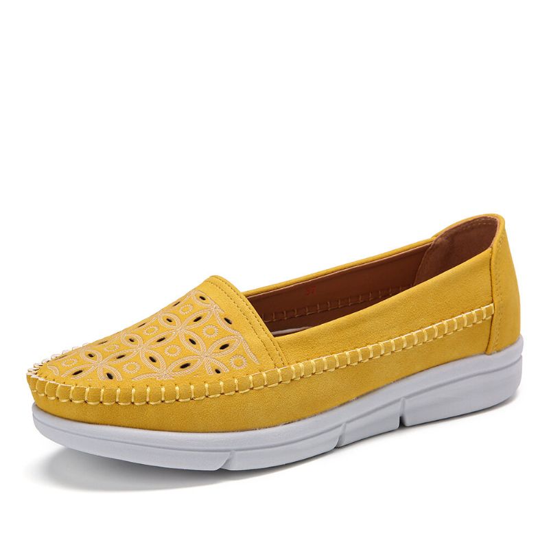 Femmes Hollow Comfy Massage Soft Sole Casual Slip On Falts