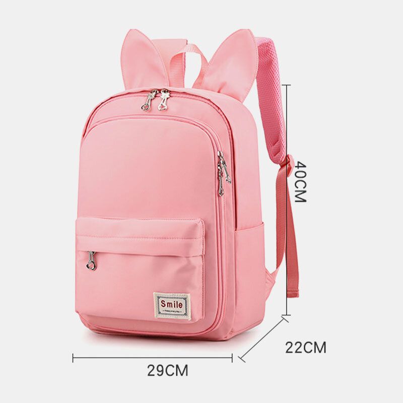 Femmes Imperméable Grande Capacité Multi-fonction Oreilles De Lapin Mignon Sac À Dos Voyage Cartable