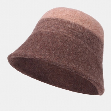 Femmes Laine Double Face Porter Chapeau Seau À Bord Court Extérieur Coupe-vent Chaud Chapeau De Pêcheur En Forme De Cloche