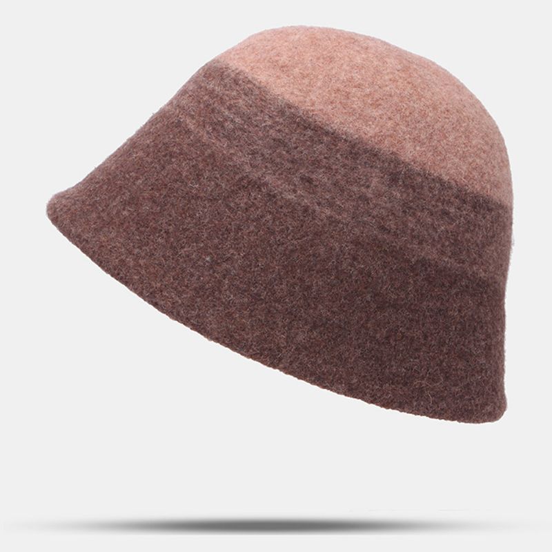 Femmes Laine Double Face Porter Chapeau Seau À Bord Court Extérieur Coupe-vent Chaud Chapeau De Pêcheur En Forme De Cloche