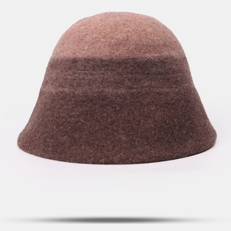 Femmes Laine Double Face Porter Chapeau Seau À Bord Court Extérieur Coupe-vent Chaud Chapeau De Pêcheur En Forme De Cloche