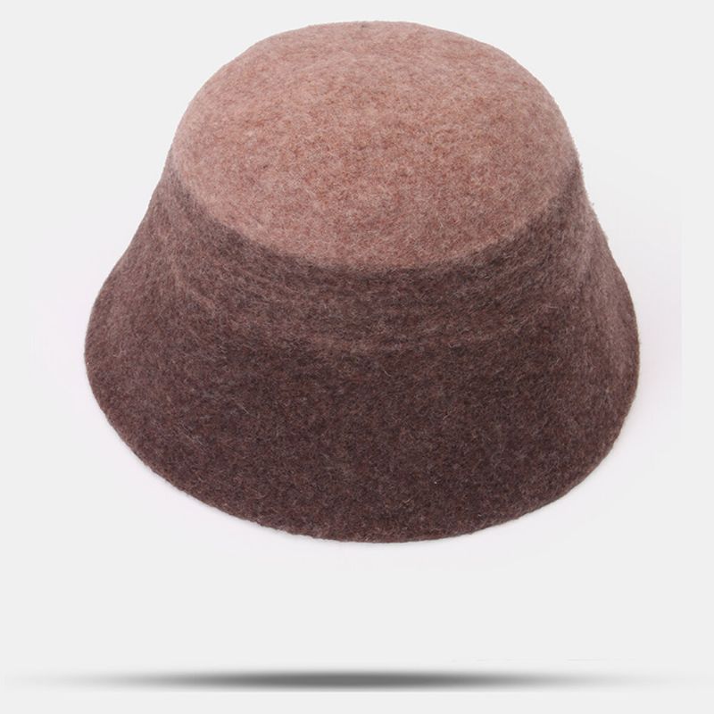 Femmes Laine Double Face Porter Chapeau Seau À Bord Court Extérieur Coupe-vent Chaud Chapeau De Pêcheur En Forme De Cloche