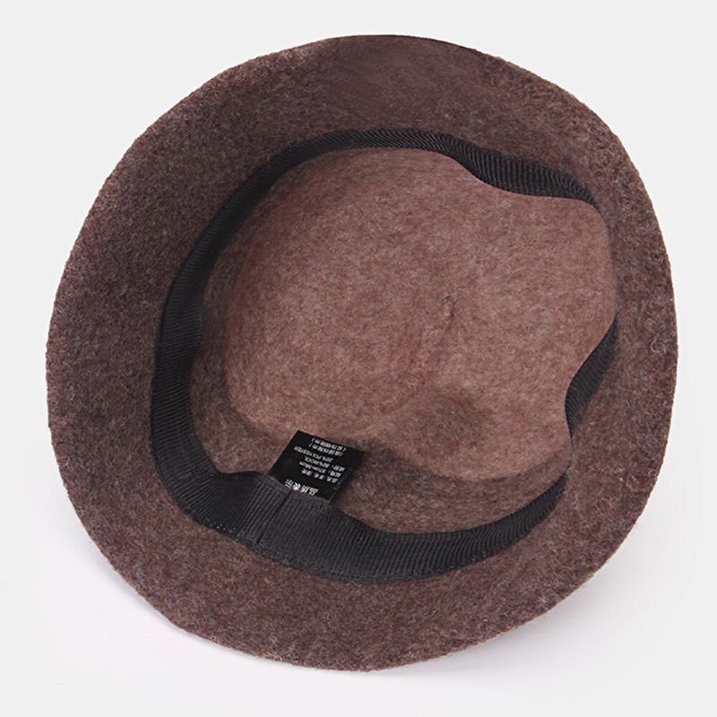 Femmes Laine Double Face Porter Chapeau Seau À Bord Court Extérieur Coupe-vent Chaud Chapeau De Pêcheur En Forme De Cloche