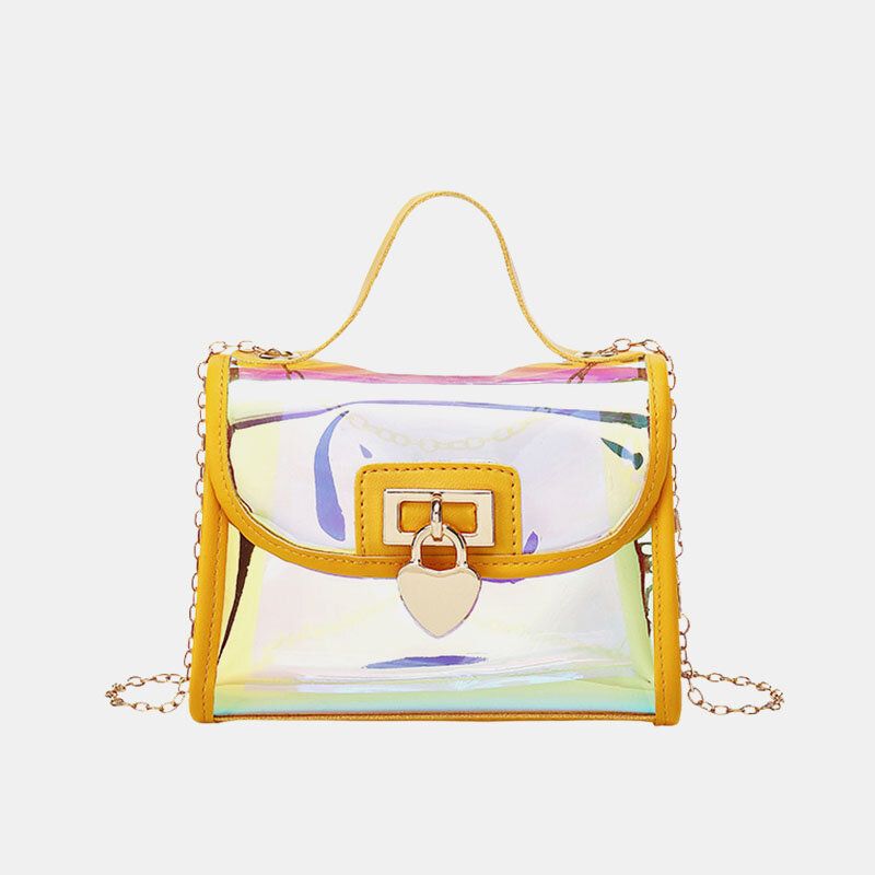 Femmes Laser Chain Pvc Crossbody Bag Sac À Bandoulière Sac À Main