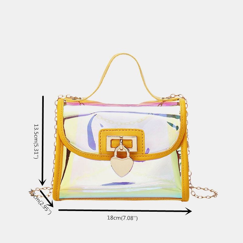 Femmes Laser Chain Pvc Crossbody Bag Sac À Bandoulière Sac À Main