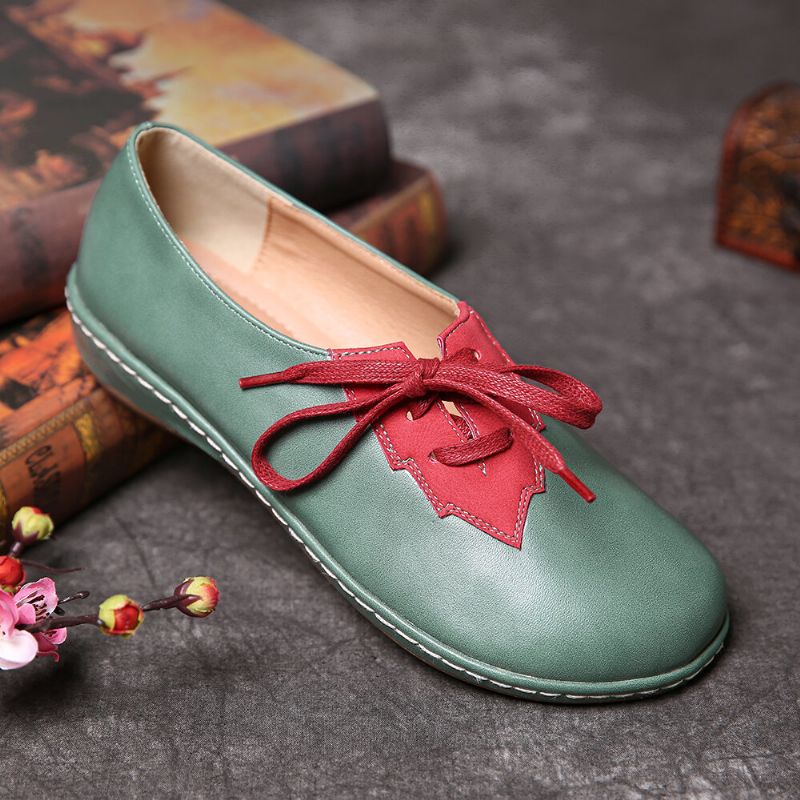 Femmes Leaf Splicing Decor Comfy Non Slip Casual Flats