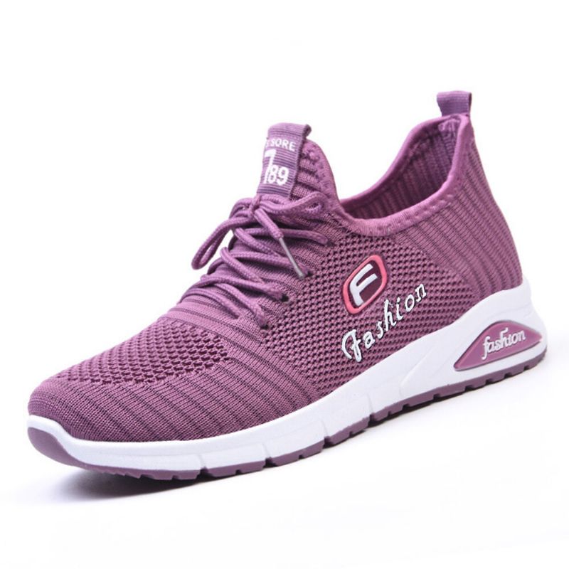 Femmes Lettre Parttern Tissu Respirant Wearable Sports Casual Sneakers