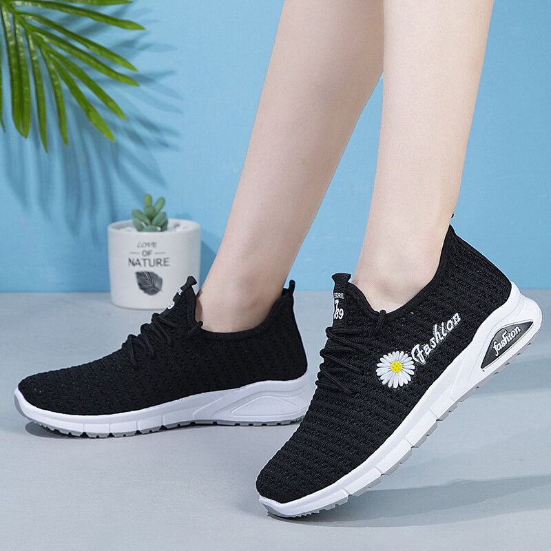 Femmes Lettre Parttern Tissu Respirant Wearable Sports Casual Sneakers