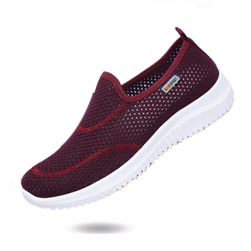 Femmes Mesh Pattern Lazy Slip On Chaussures Décontractées Légères