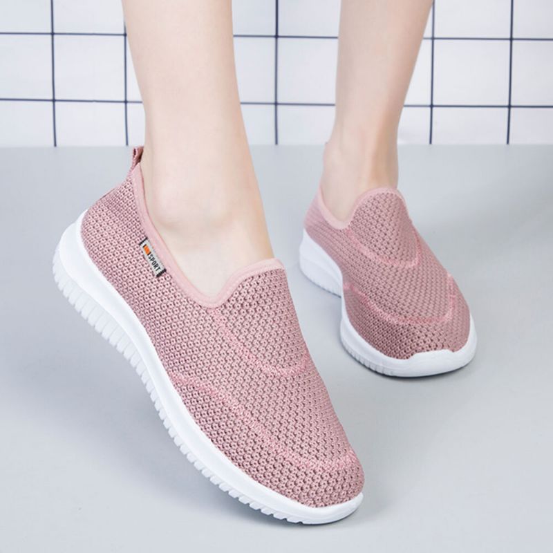 Femmes Mesh Pattern Lazy Slip On Chaussures Décontractées Légères