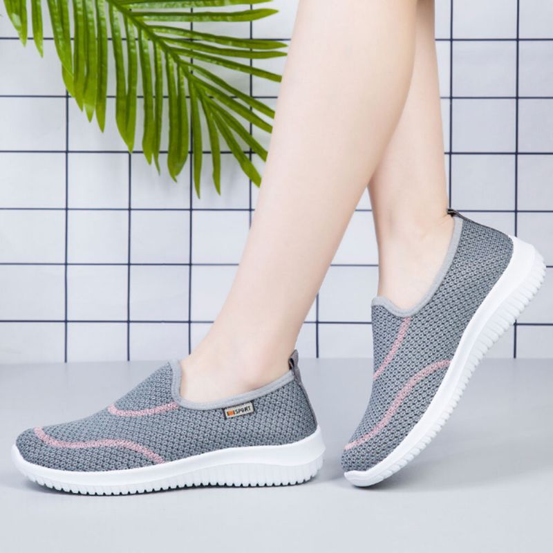 Femmes Mesh Pattern Lazy Slip On Chaussures Décontractées Légères