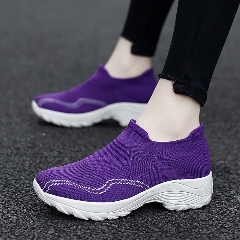 Femmes Mesh Slip On Lazy Platform Chaussures