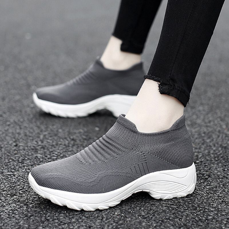 Femmes Mesh Slip On Lazy Platform Chaussures