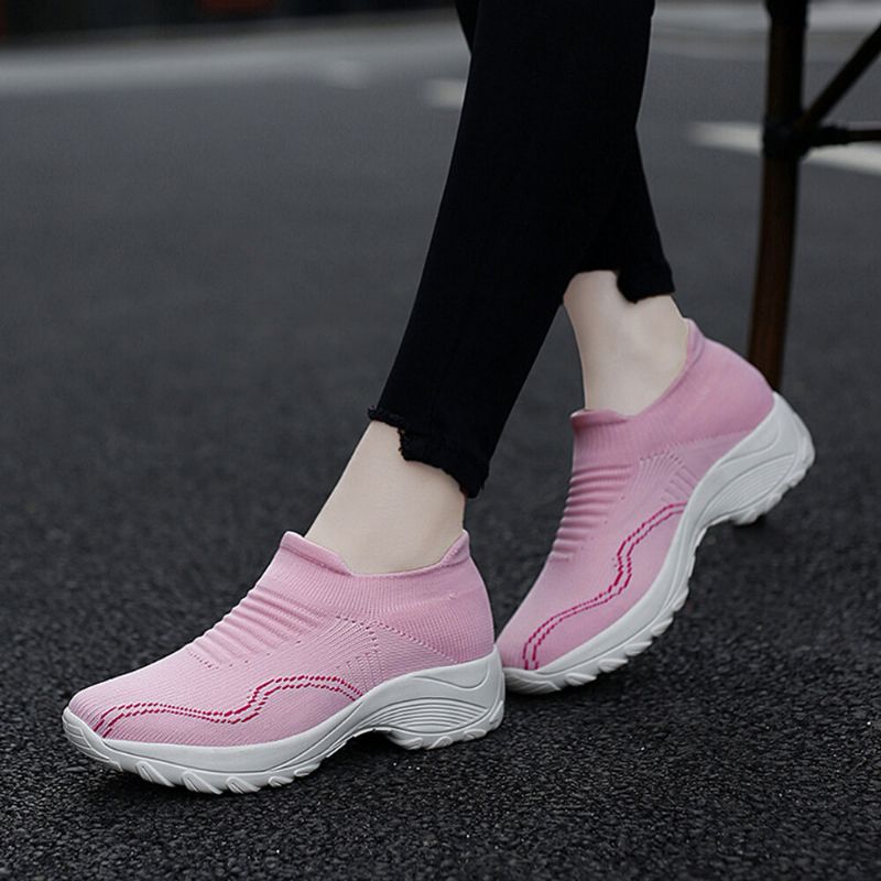 Femmes Mesh Slip On Lazy Platform Chaussures