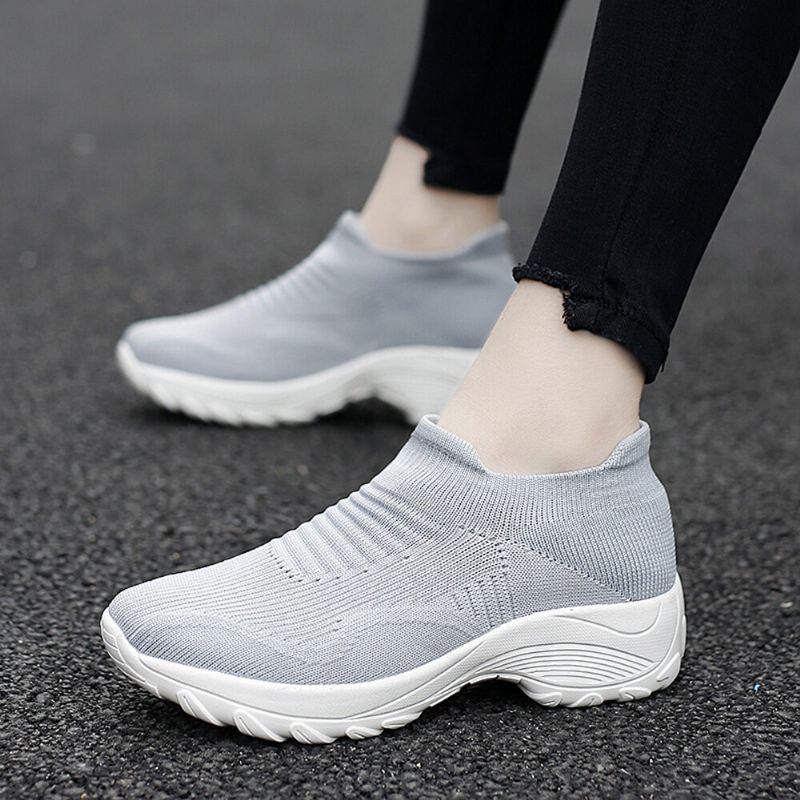 Femmes Mesh Slip On Lazy Platform Chaussures