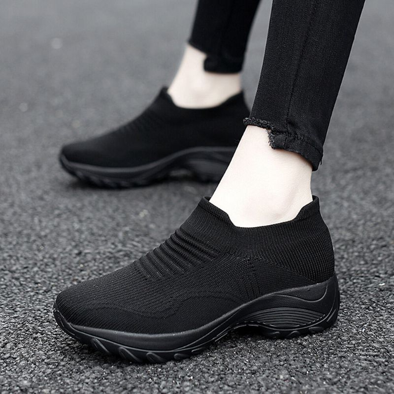 Femmes Mesh Slip On Lazy Platform Chaussures