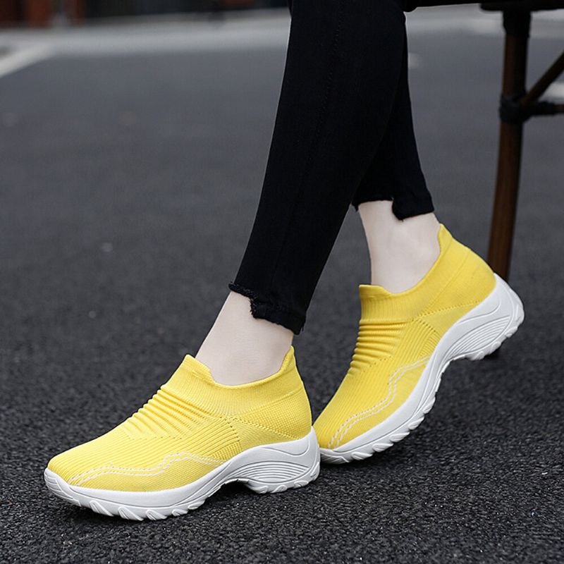 Femmes Mesh Slip On Lazy Platform Chaussures