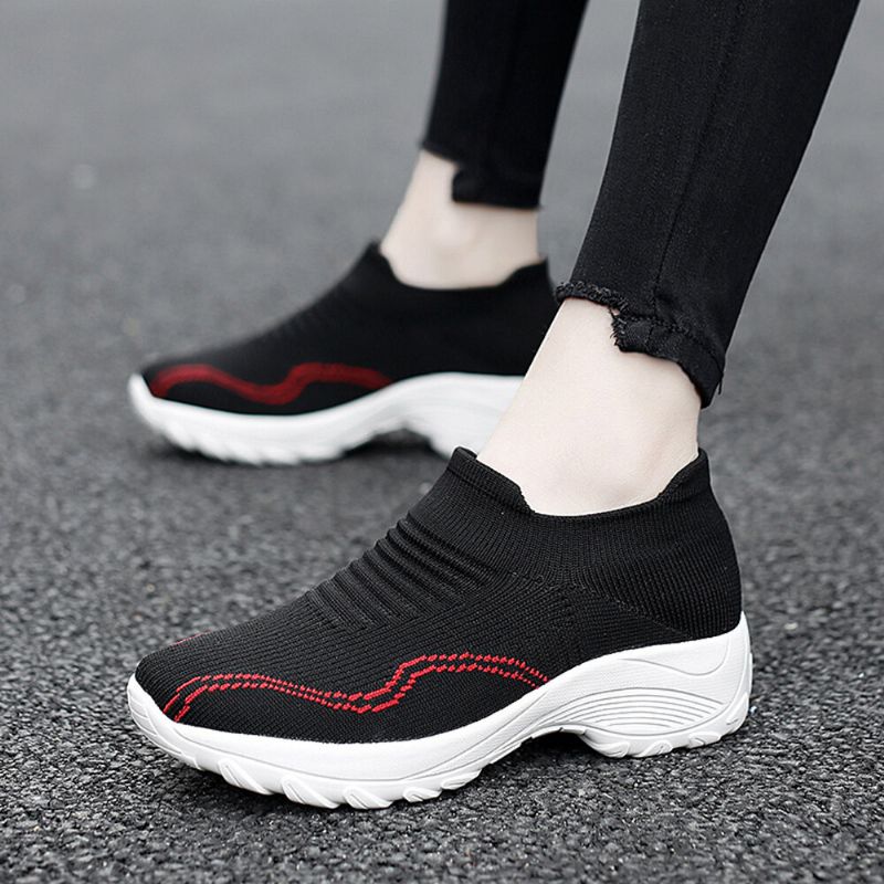 Femmes Mesh Slip On Lazy Platform Chaussures