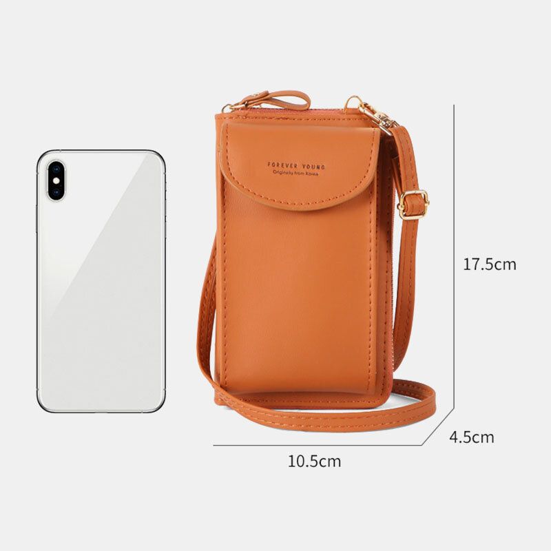 Femmes Mini Sauvage Long Pu Portefeuille En Cuir Casual 6.3 Pouces Téléphone Sac À Bandoulière Sac Bandoulière Sac