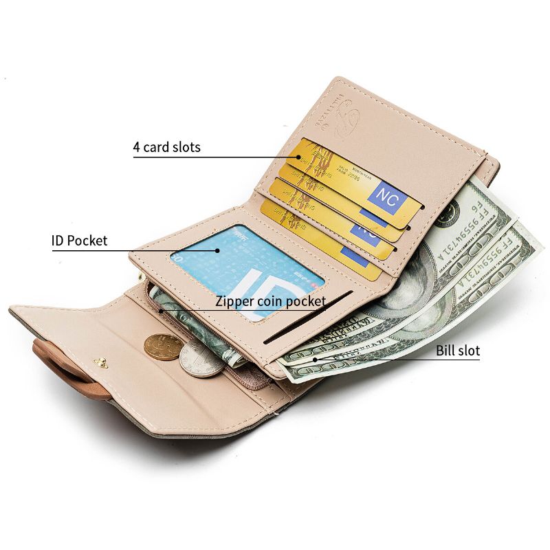 Femmes Mode Bourse Mini Faux Cuir Portefeuille Titulaire De La Carte Coin Sac Zip Coin Pouch Id Wallet