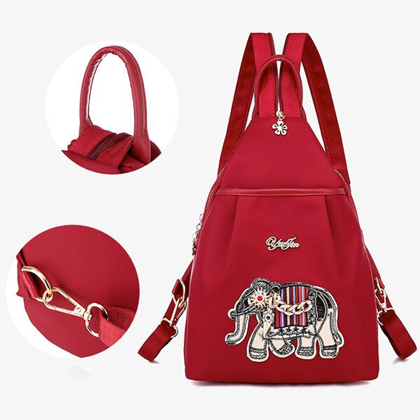 Femmes Mode Éléphant Motif Broderie Mignon Poitrine Sac À Dos