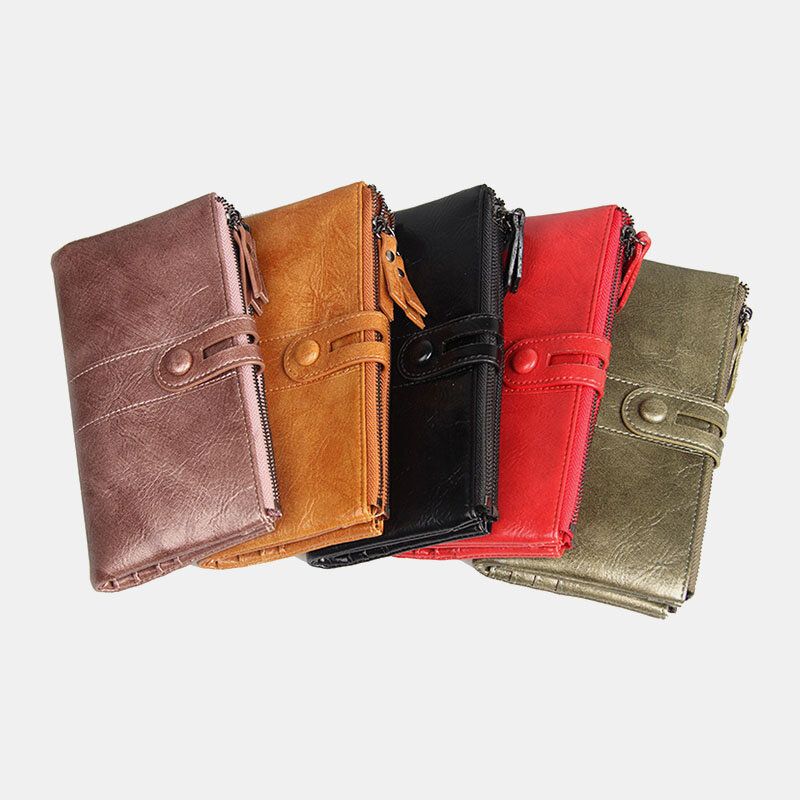 Femmes Multi-slots 12 Emplacements Pour Cartes Zipper Bifold 6.3inch Phone Long Wallet