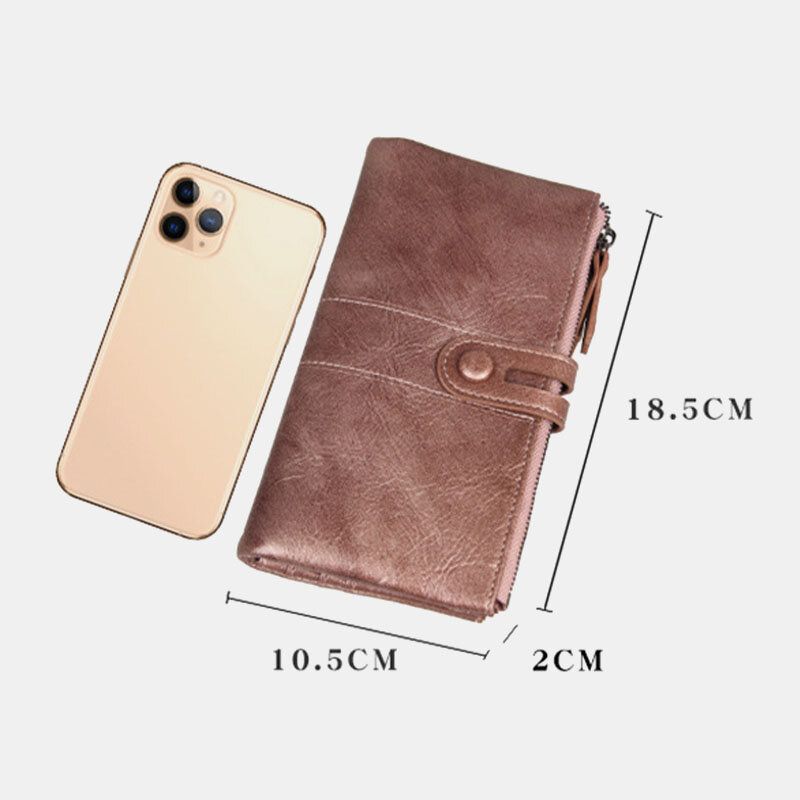 Femmes Multi-slots 12 Emplacements Pour Cartes Zipper Bifold 6.3inch Phone Long Wallet