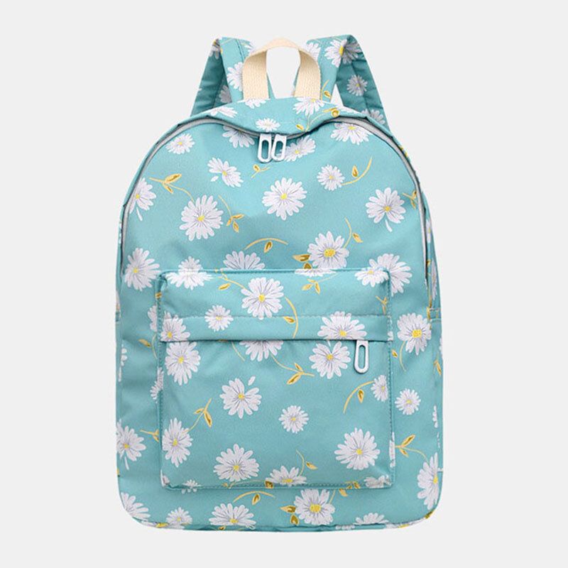 Femmes Nylon Daisy Casual Campus Backpack School Bag