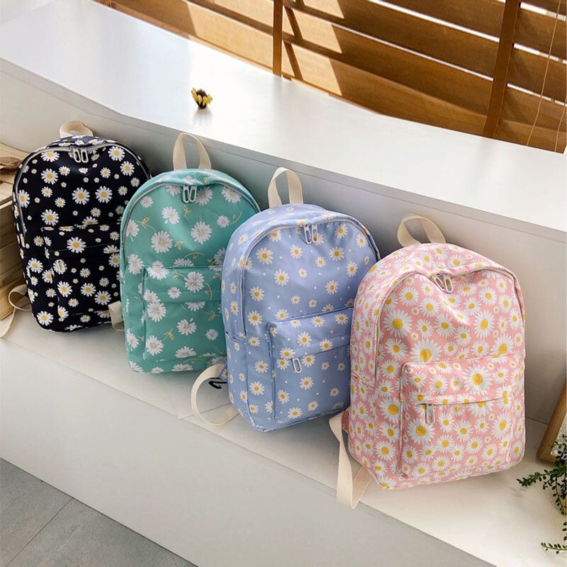 Femmes Nylon Daisy Casual Campus Backpack School Bag